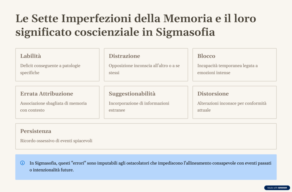 Sette imperfezioni della memoria in Sigmasofia