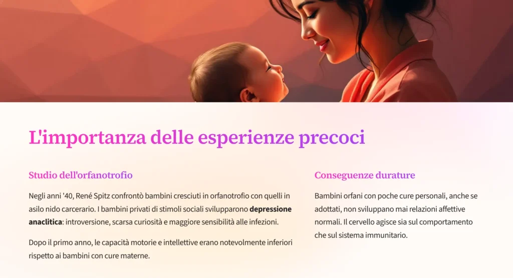 Slide sulle esperienze precoci